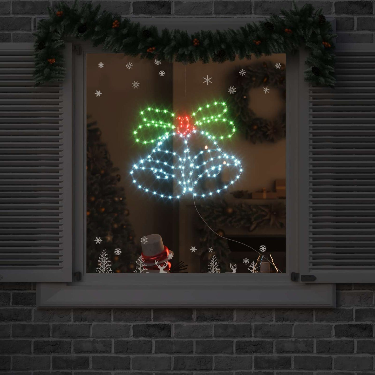 Juleklokke 144 LED'er Flerfarvet 57 x 47,5 cm PVC