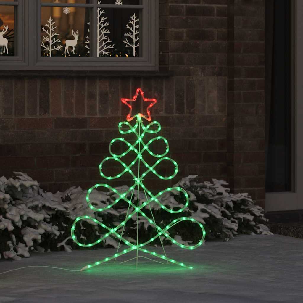 Lys i form af et juletre 144 LED'er Flerfarvet 78 x 58 cm PVC