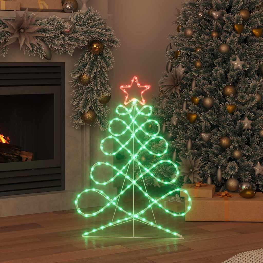 Lys i form af et juletre 144 LED'er Flerfarvet 78 x 58 cm PVC