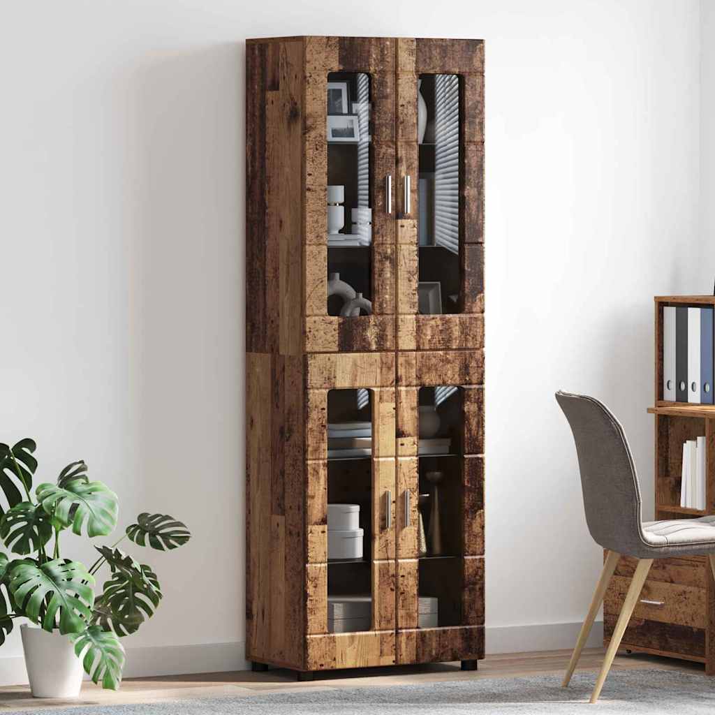 Highboard FLORIN 60 x 35 x 182 cm Gammelt træ Konstrueret træ