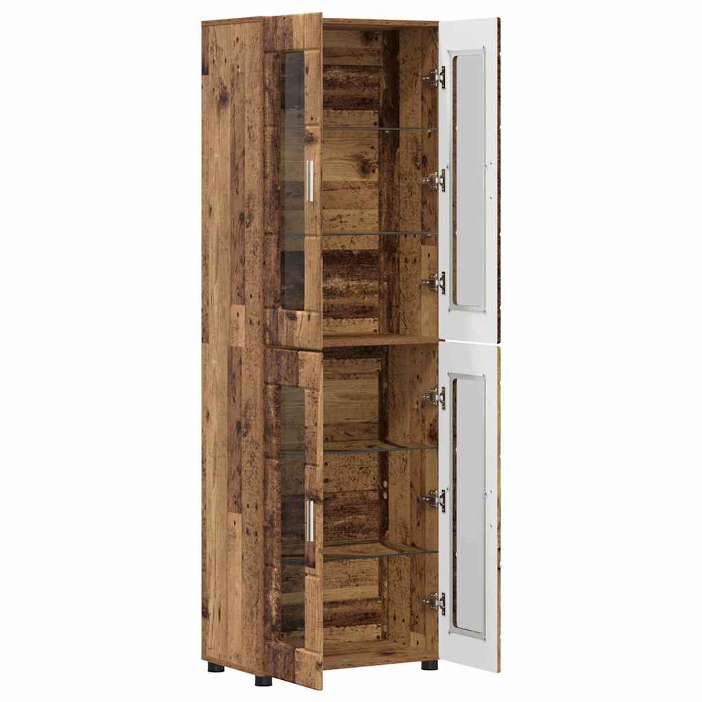 Highboard FLORIN 60 x 35 x 182 cm Gammelt træ Konstrueret træ
