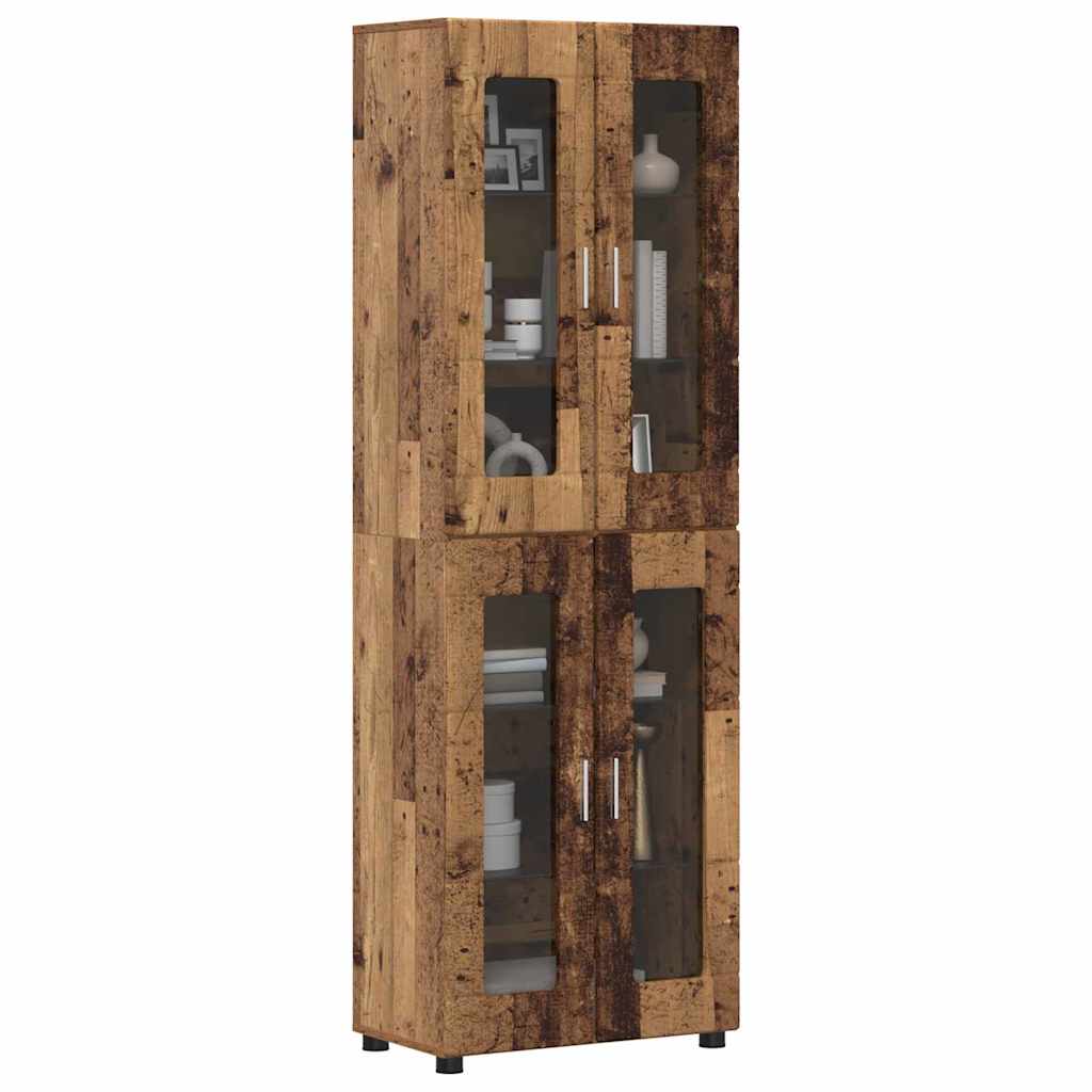 Highboard FLORIN 60 x 35 x 182 cm Gammelt træ Konstrueret træ