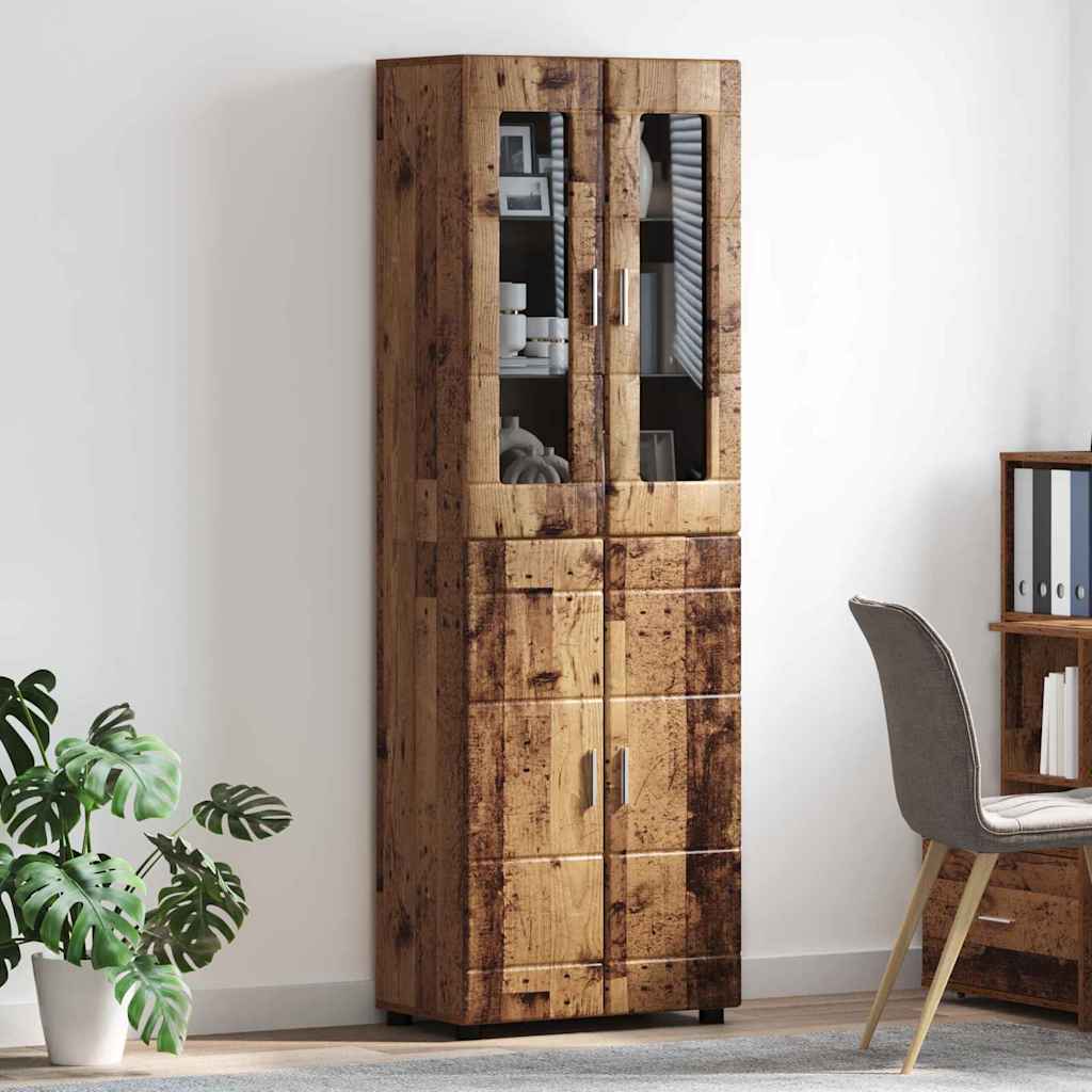 Highboard FLORIN 60 x 35 x 182 cm Gammelt træ Konstrueret træ