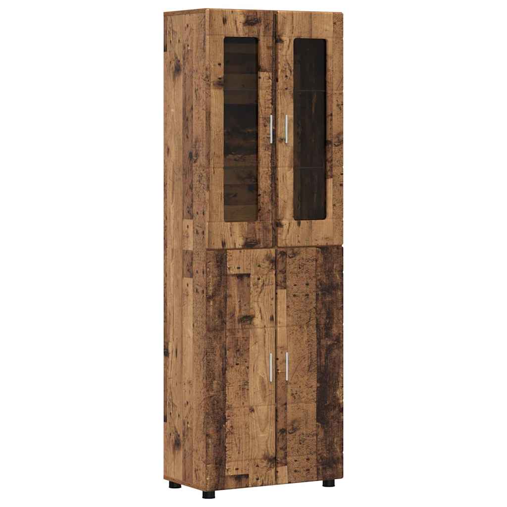 Highboard FLORIN 60 x 35 x 182 cm Gammelt træ Konstrueret træ