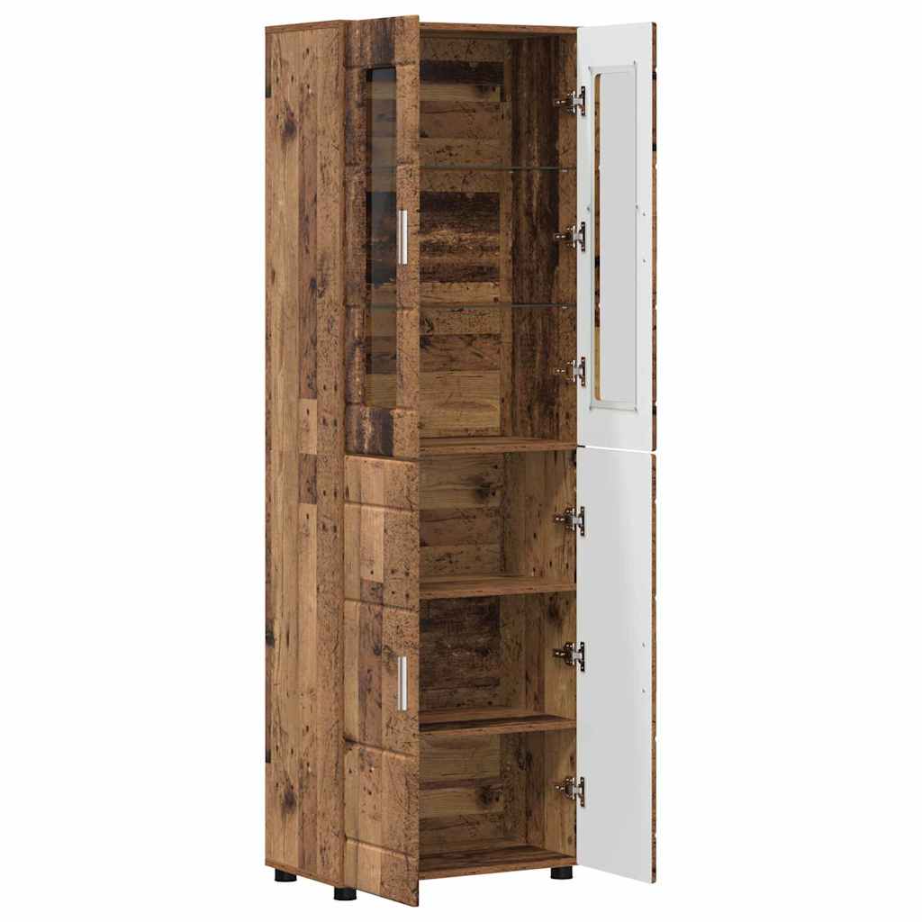 Highboard FLORIN 60 x 35 x 182 cm Gammelt træ Konstrueret træ