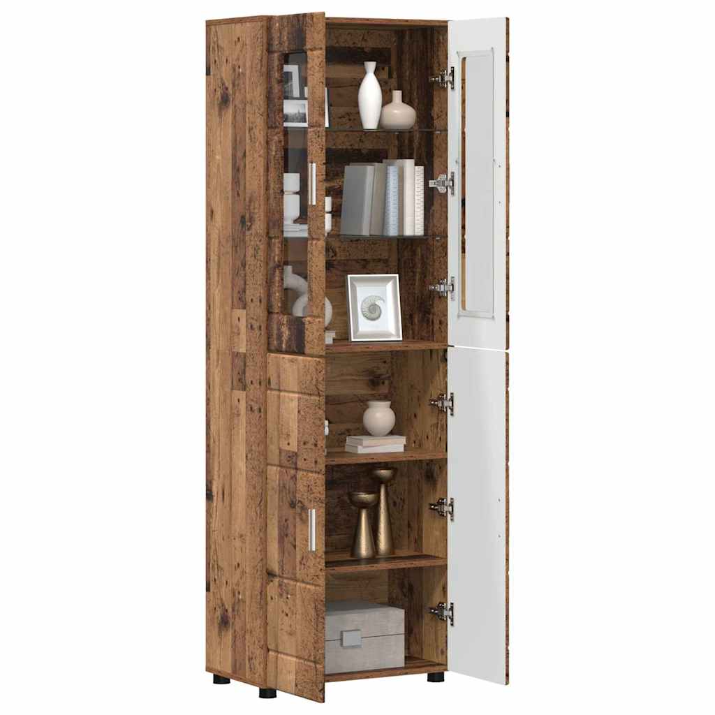 Highboard FLORIN 60 x 35 x 182 cm Gammelt træ Konstrueret træ