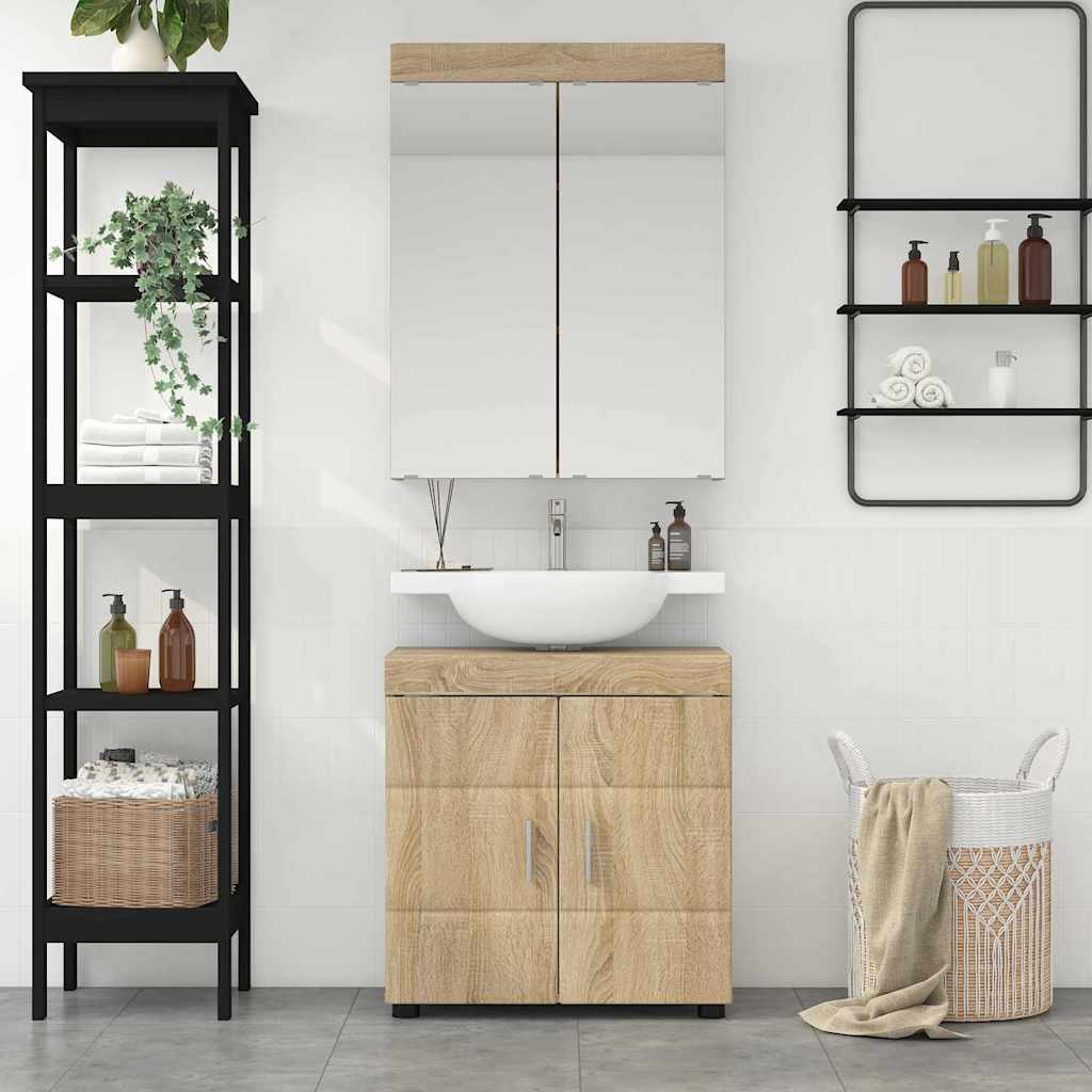 Badeværelsesmøbel sæt TULUM 2 stk. Sonoma eg 60 x 34 x 63 cm
