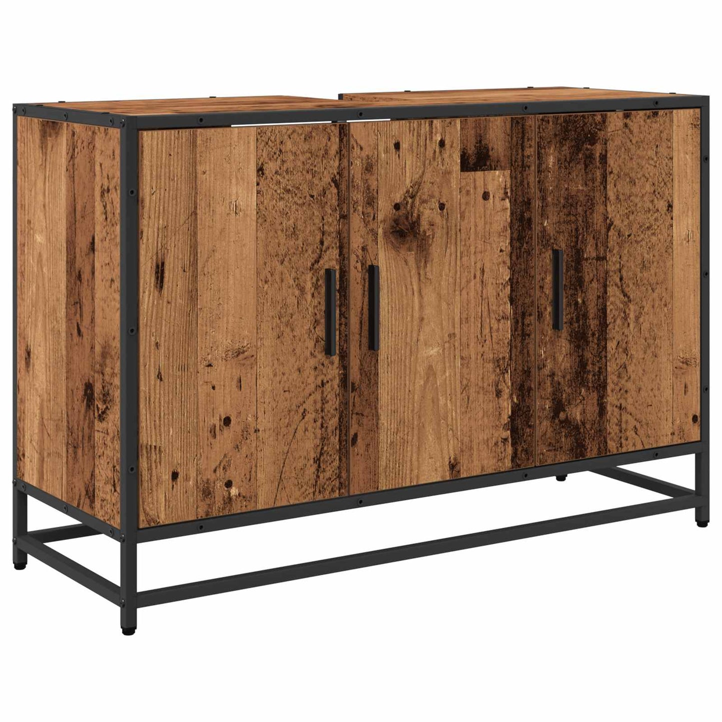 Badeværelsesmøbel sæt 2 stk. Gammelt træ 90 x 33 x 60 cm