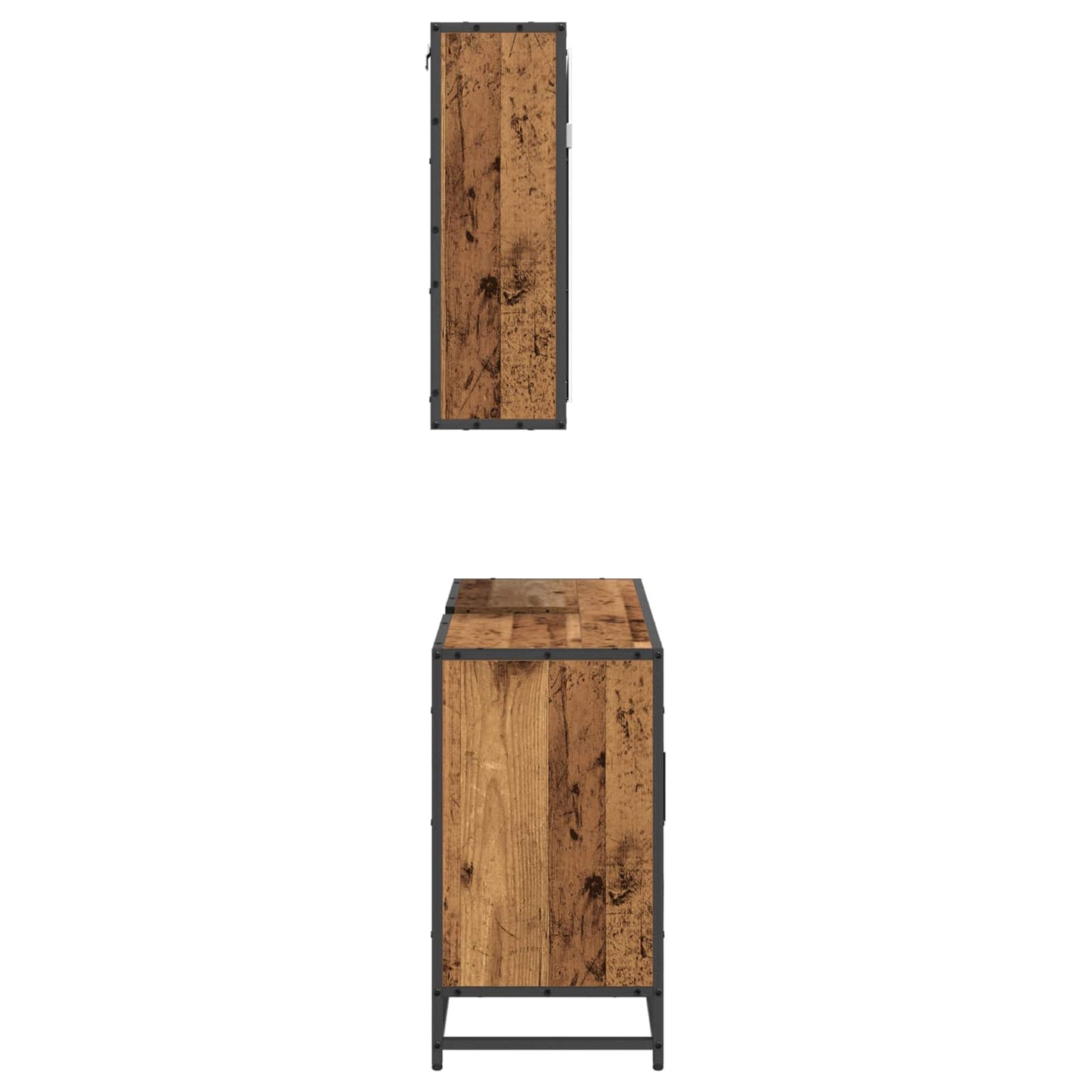 Badeværelsesmøbel sæt 2 stk. Gammelt træ 90 x 33 x 60 cm
