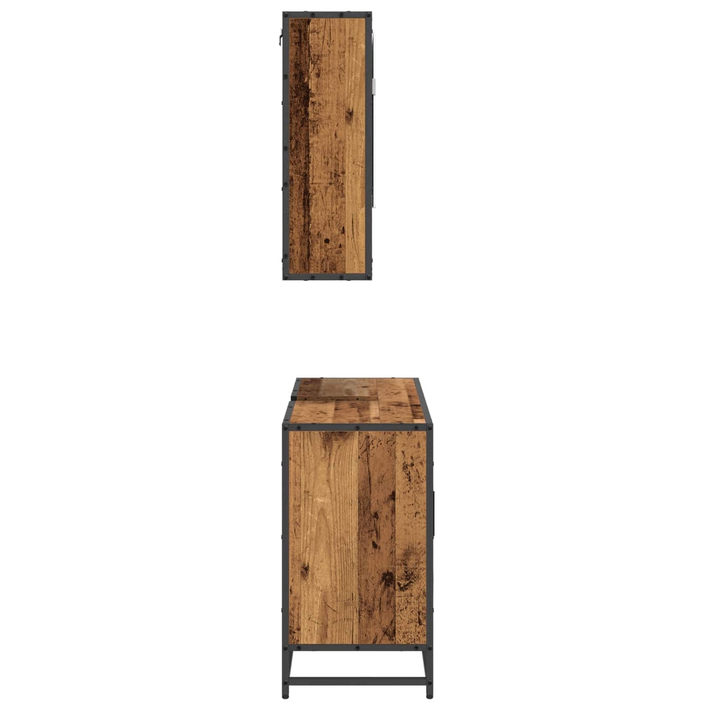 Badeværelsesmøbel sæt 2 stk. Gammelt træ 90 x 33 x 60 cm