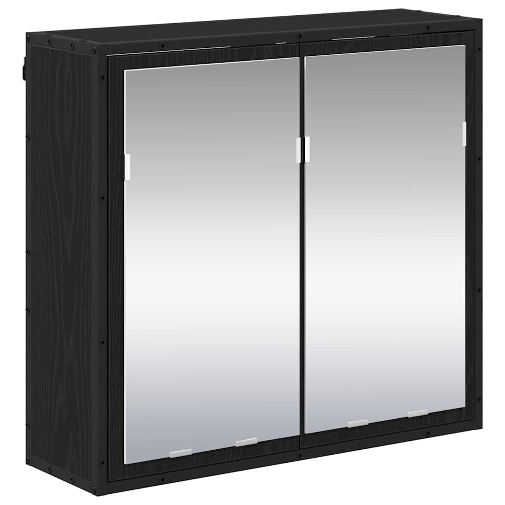 Badeværelsesmøbel sæt 3 stk. Sort eg Konstrueret træ