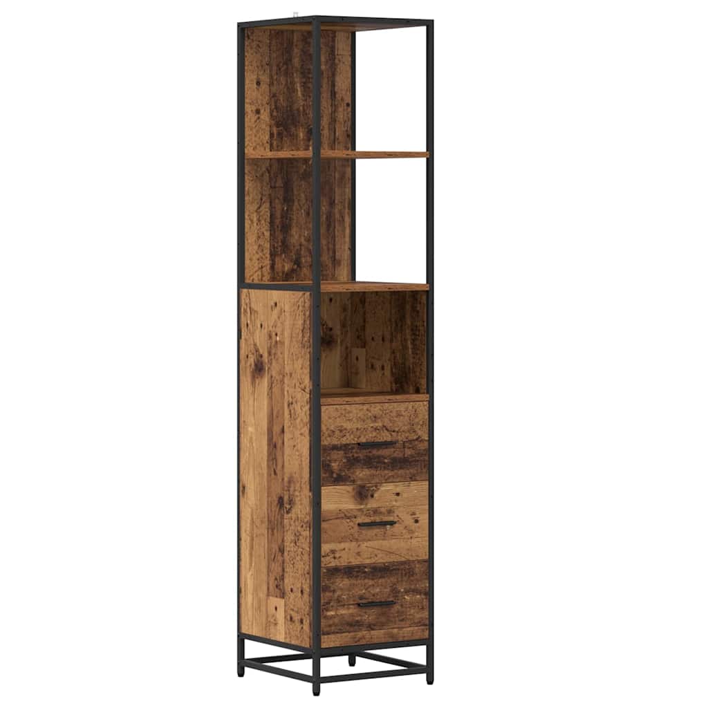 Badeværelsesmøbel sæt 4 stk. Gammelt træ 90 x 33 x 60 cm