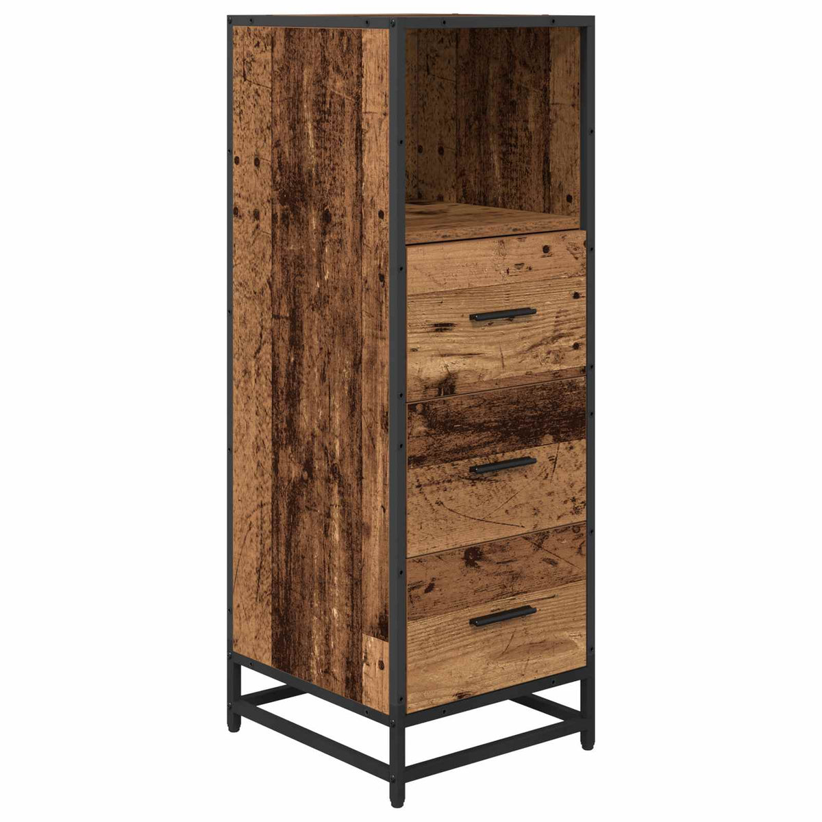 Badeværelsesmøbel sæt 3 stk. Gammelt træ 80 x 33 x 60 cm