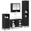 Badeværelsesmøbel sæt 4 stk. Sort eg Konstrueret træ