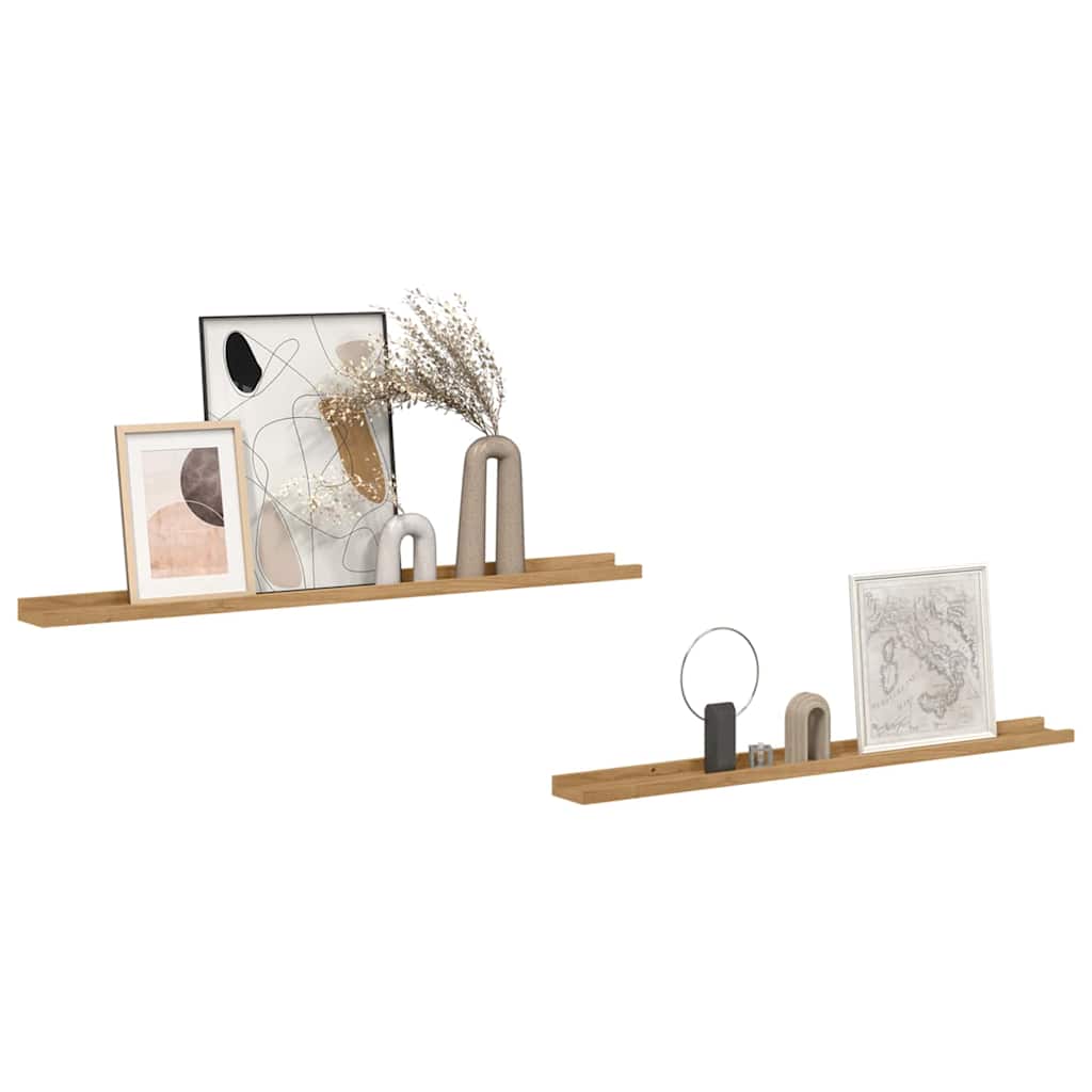 Væghylde 2 stk. Brun 100 x 9 x 3 cm Konstrueret træ