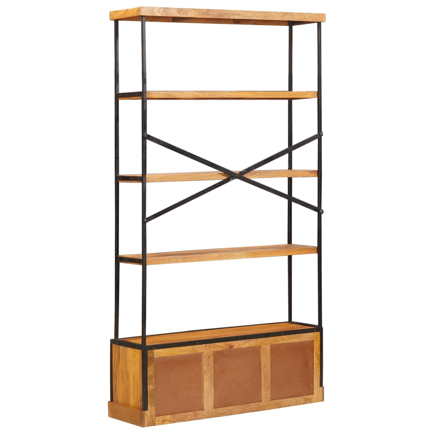 5-etagers bogreol Naturfarvet 100 x 30 x 180 cm