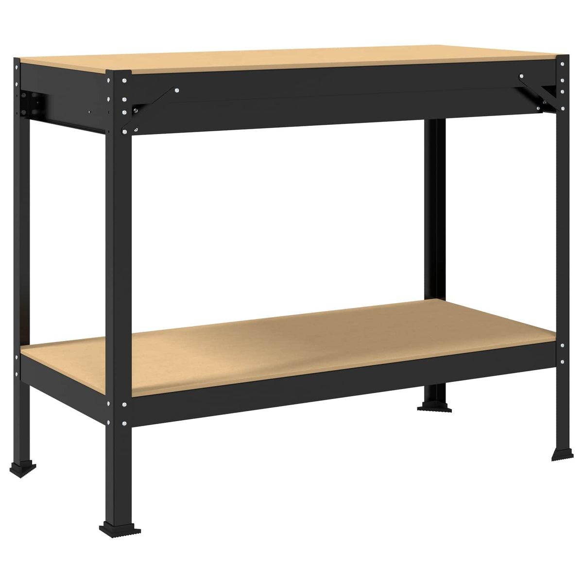 Værksted med skuffe Sort 114 x 54 x 91 cm Samlet træ og metal