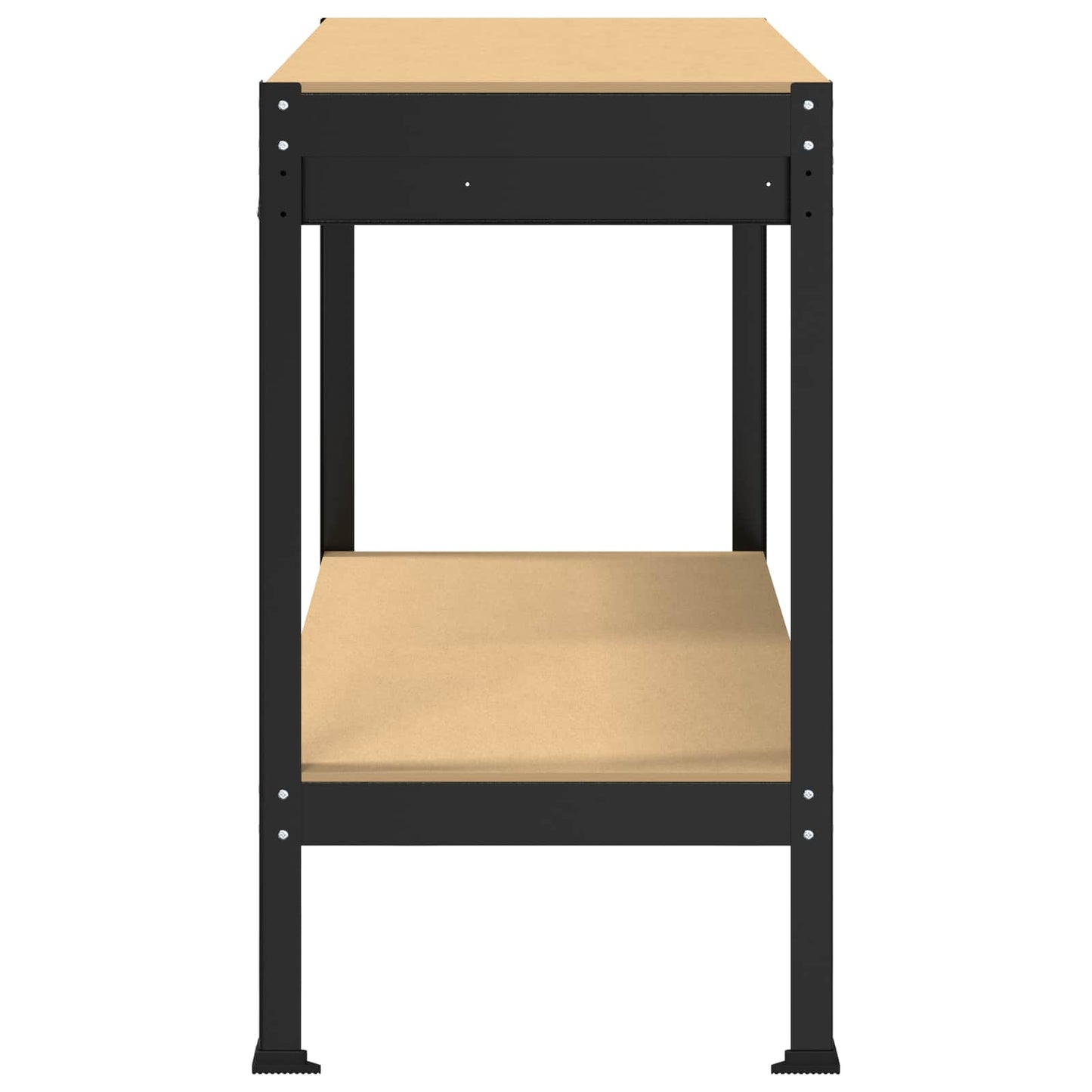 Værksted med skuffe Sort 114 x 54 x 91 cm Samlet træ og metal
