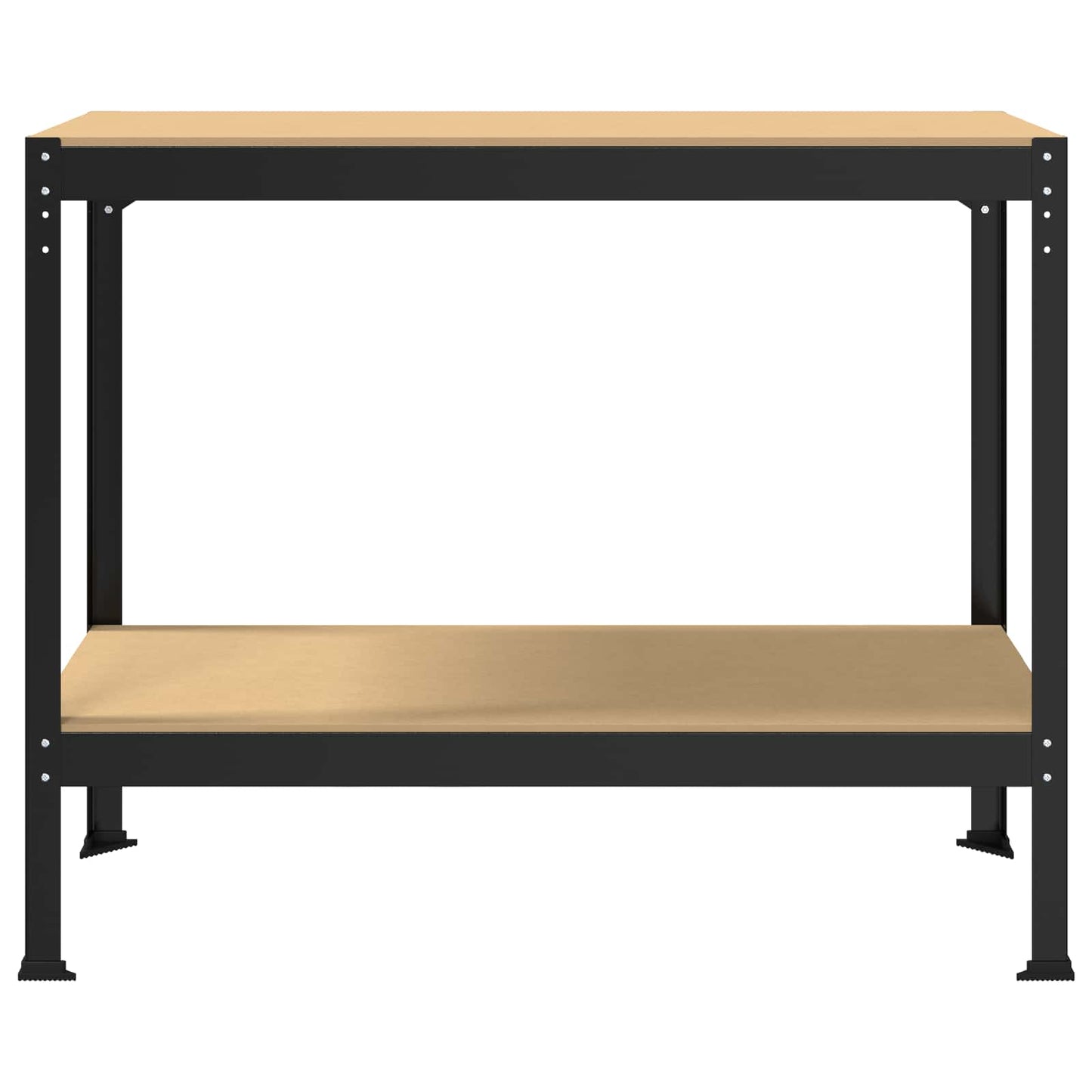 Værksted med hylde Sort 115 x 55 x 91 cm Samlet træ og metal
