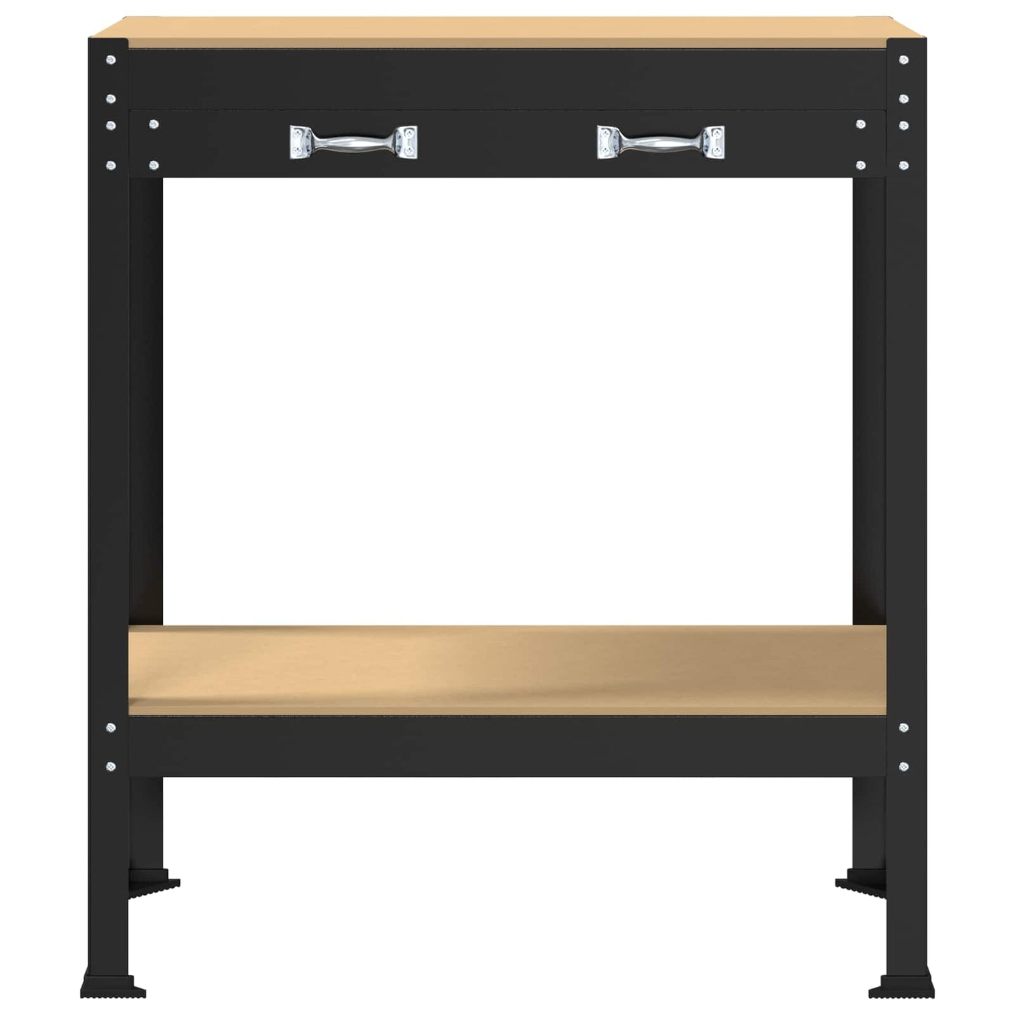 Værksted med skuffe Sort 80 x 40 x 91 cm Samlet træ og metal