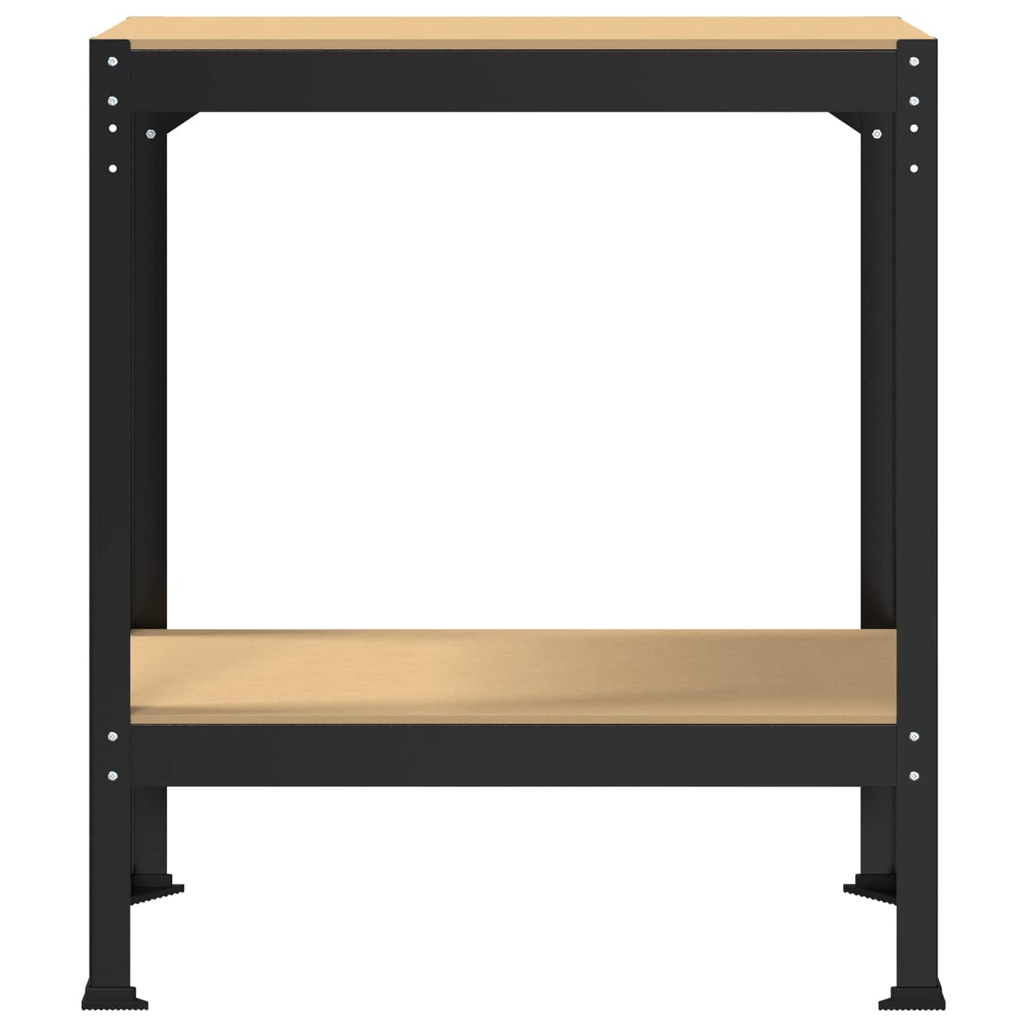 Værksted med hylde Sort 81 x 41 x 91 cm Samlet træ og metal