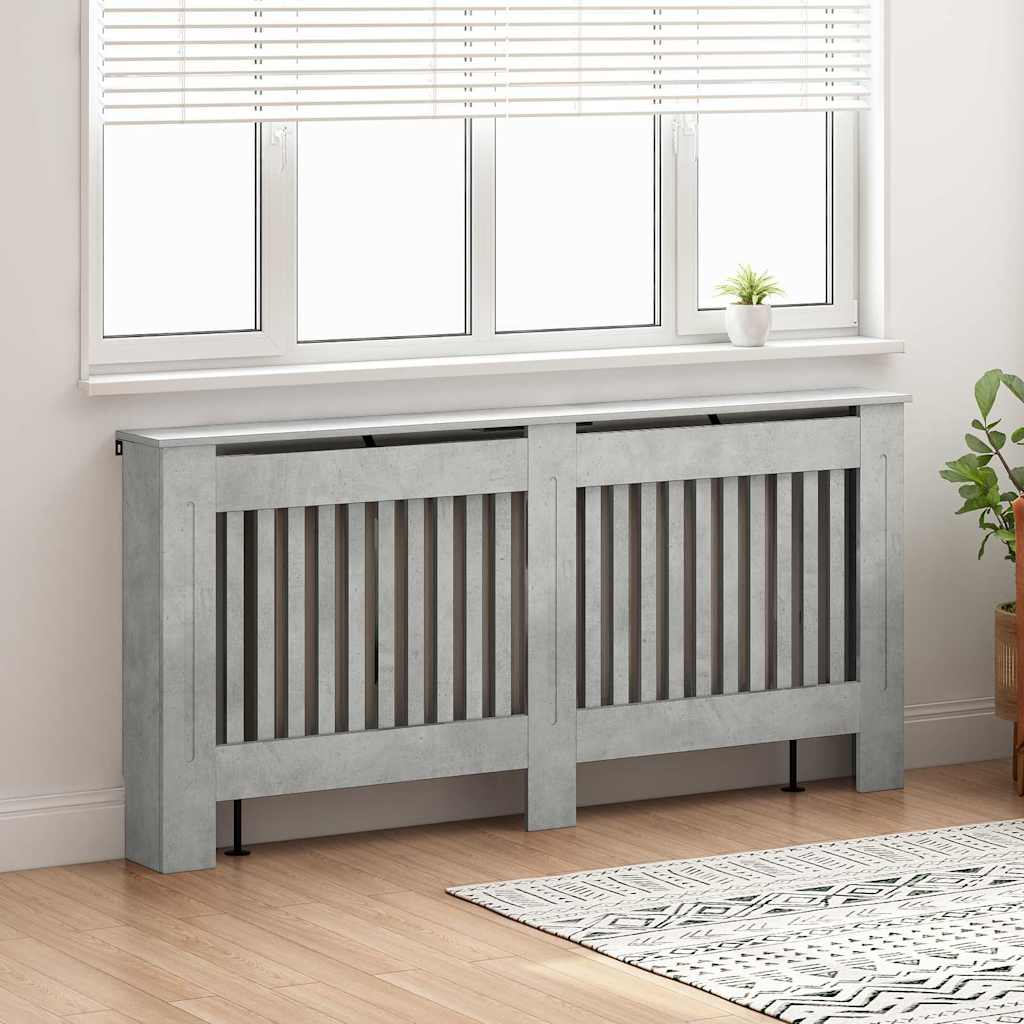 Radiatorcover Betongrå 172 x 19 x 81,5 cm Konstrueret træ