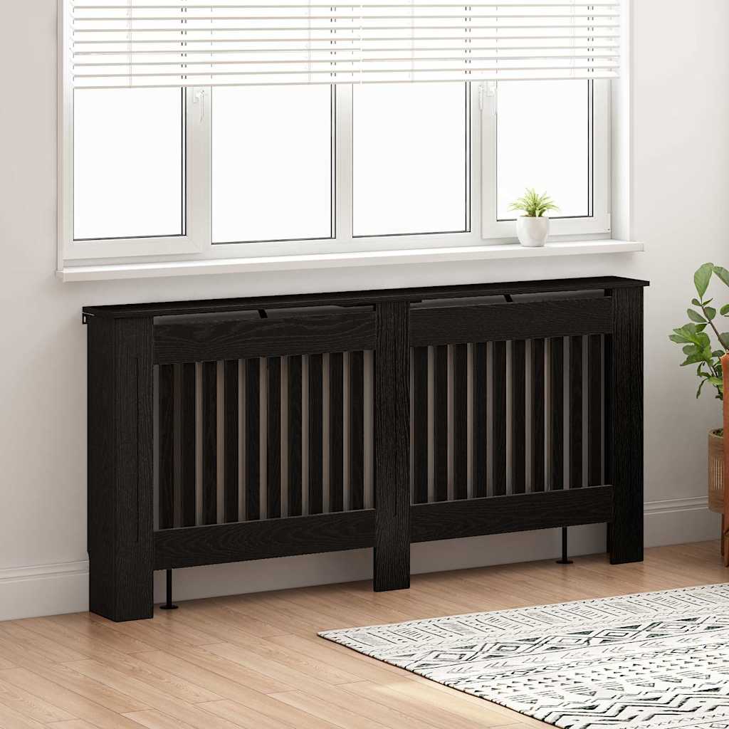 Radiatorcover Sort eg 172 x 19 x 81,5 cm Konstrueret træ