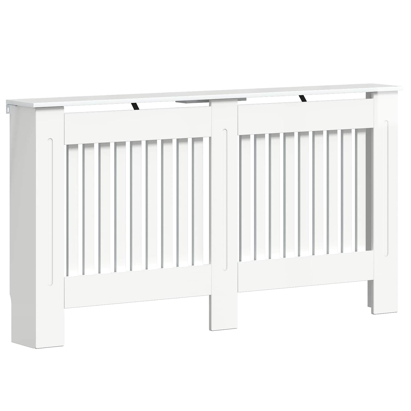 Radiatorcover Hvid højglans 152 x 19 x 81,5 cm Konstrueret træ