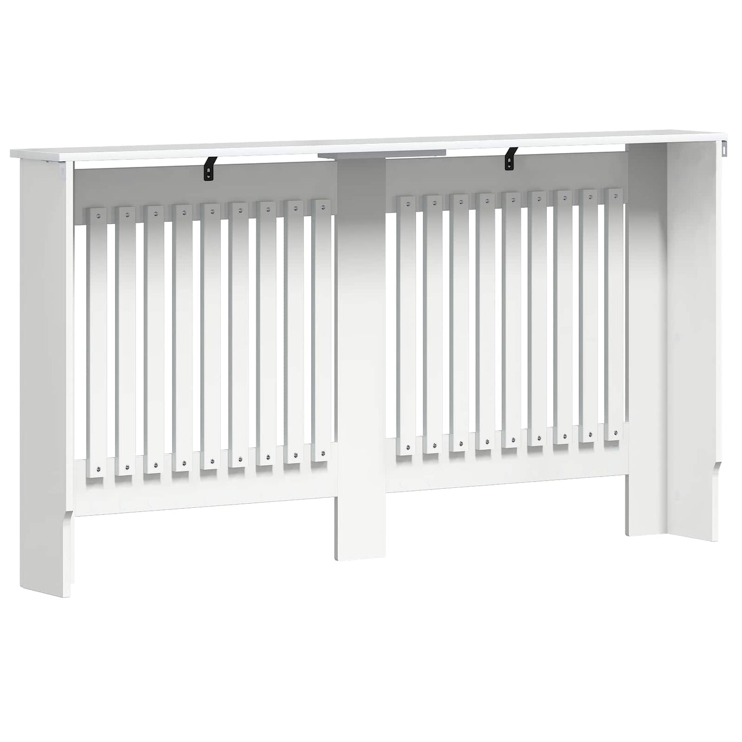 Radiatorcover Hvid højglans 152 x 19 x 81,5 cm Konstrueret træ
