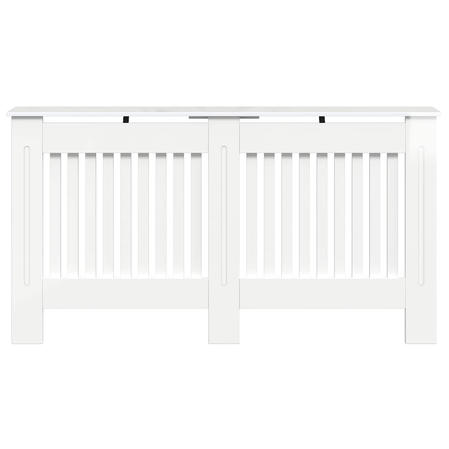 Radiatorcover Hvid højglans 152 x 19 x 81,5 cm Konstrueret træ