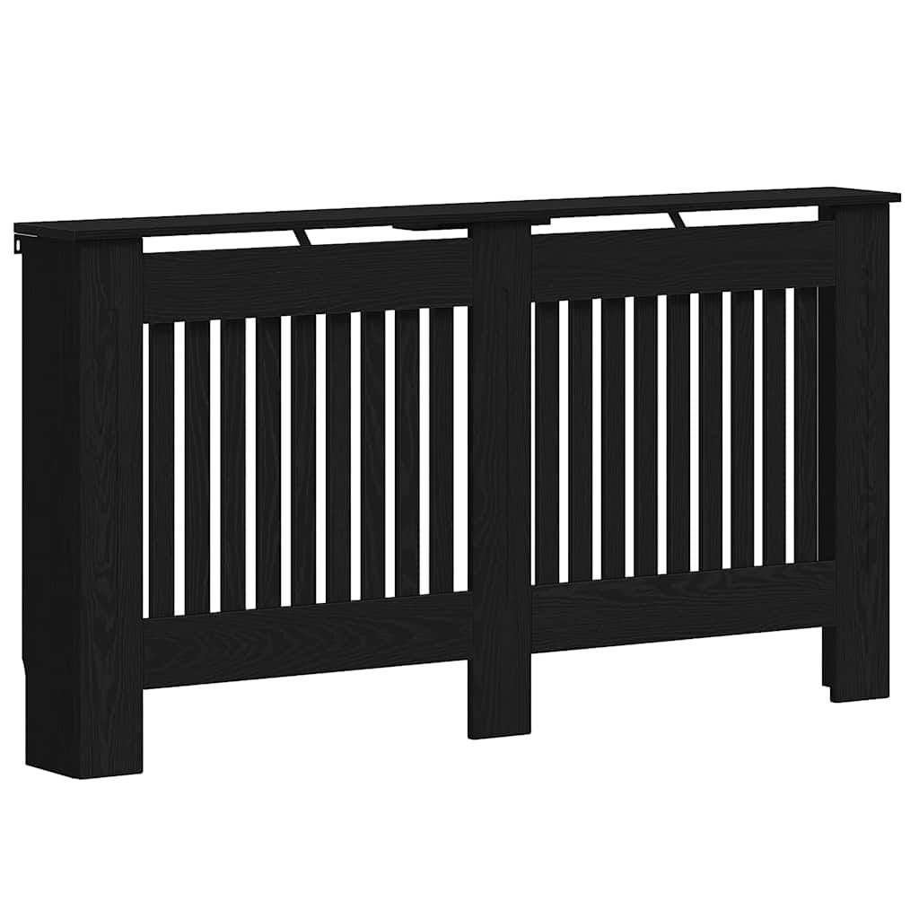 Radiatorcover Sort eg 152 x 19 x 81,5 cm Konstrueret træ