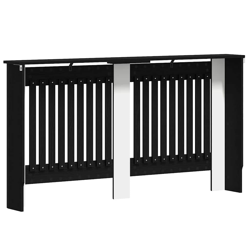 Radiatorcover Sort eg 152 x 19 x 81,5 cm Konstrueret træ