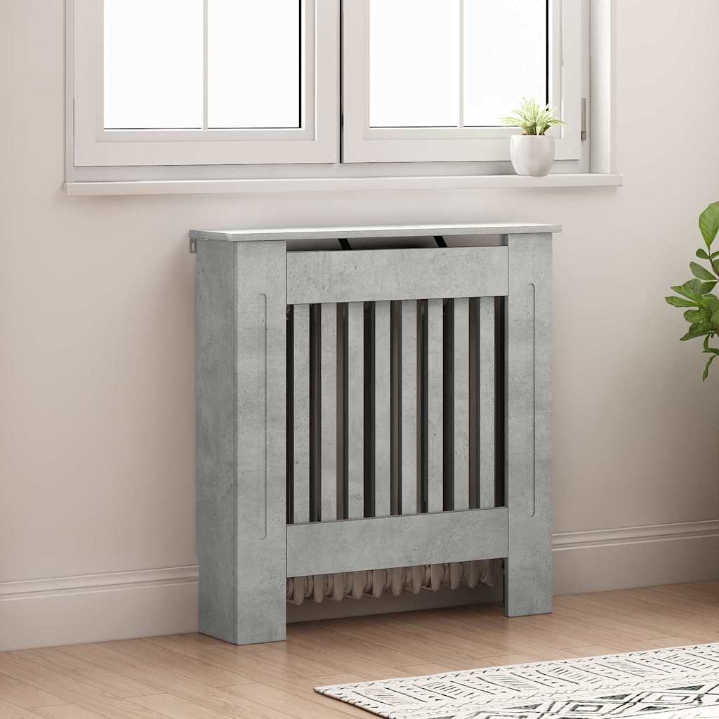 Radiatorcover Betongrå 78 x 19 x 81,5 cm Konstrueret træ