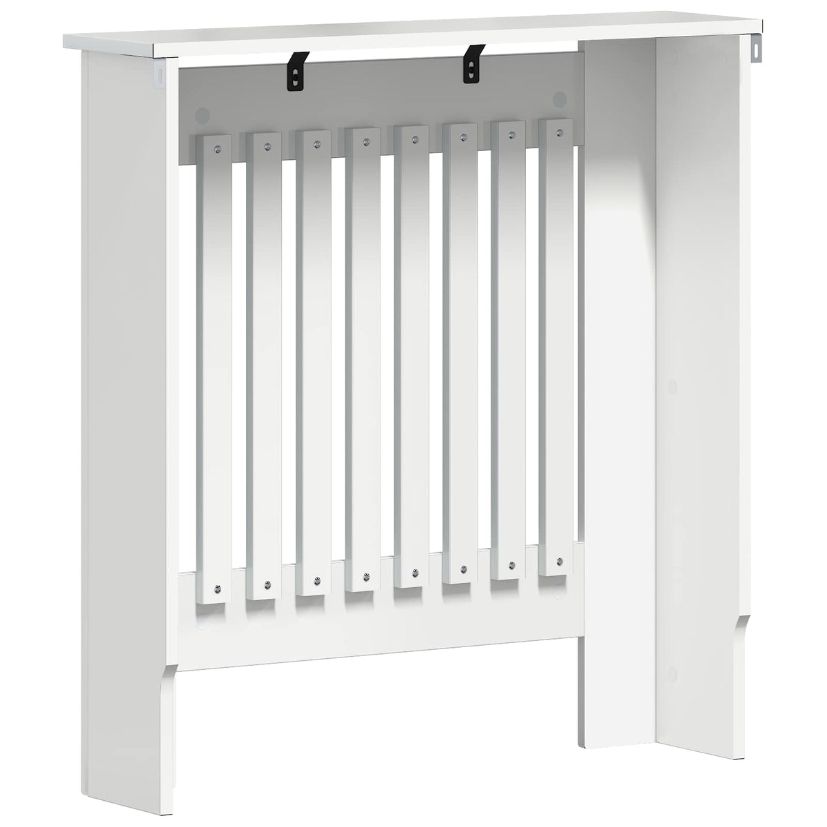 Radiatorcover Hvid højglans 78 x 19 x 81,5 cm Konstrueret træ