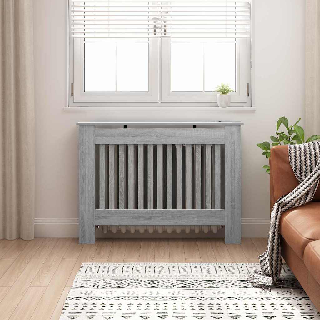 Radiatorcover Grå Sonoma 112 x 19 x 81,5 cm Konstrueret træ