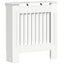 Radiatorcover Hvid højglans 112 x 19 x 81,5 cm Konstrueret træ