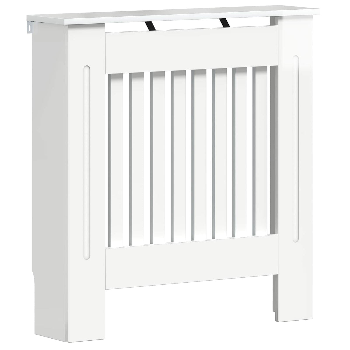 Radiatorcover Hvid højglans 112 x 19 x 81,5 cm Konstrueret træ