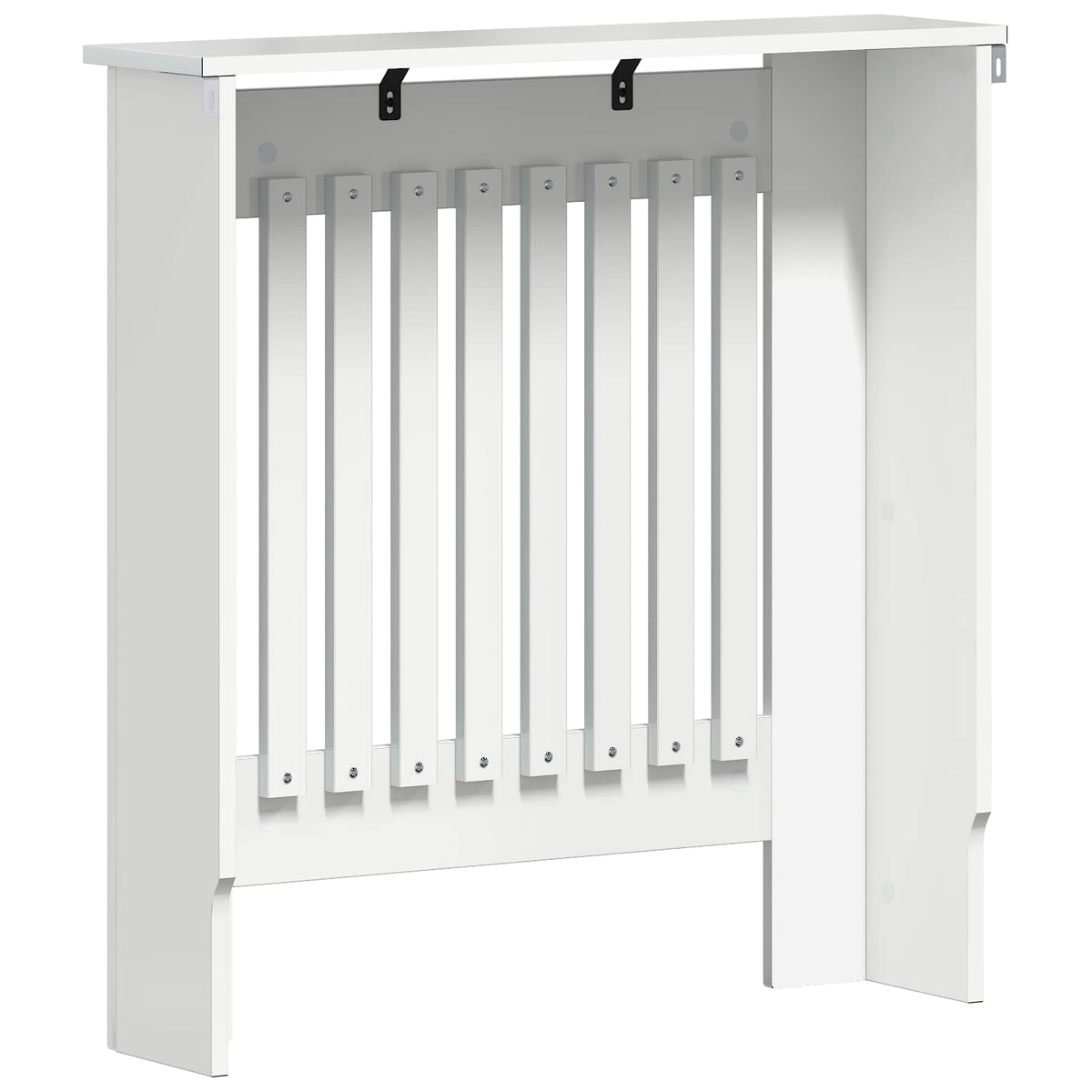 Radiatorcover Hvid højglans 112 x 19 x 81,5 cm Konstrueret træ