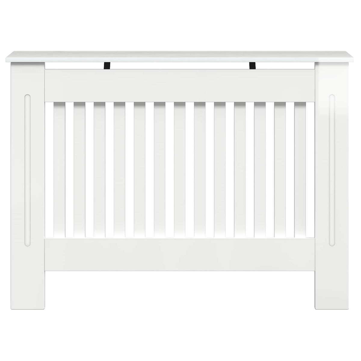 Radiatorcover Hvid højglans 112 x 19 x 81,5 cm Konstrueret træ