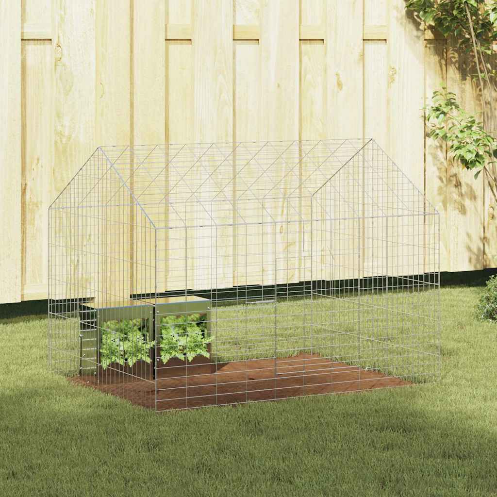 Kanin Bur Sølv 100 x 78 x 78 cm Galvaniseret stål