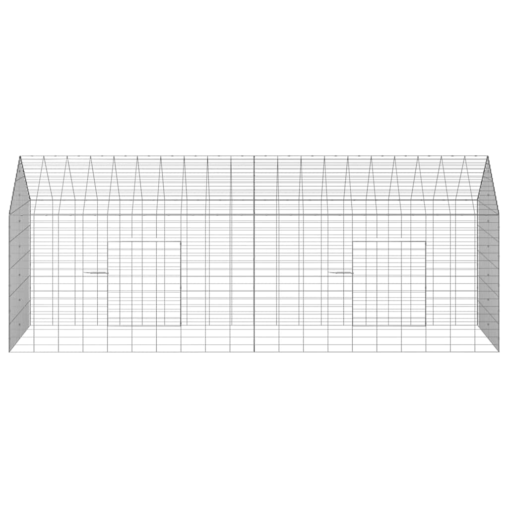 Kanin Bur Sølv 200 x 78 x 78 cm Galvaniseret stål