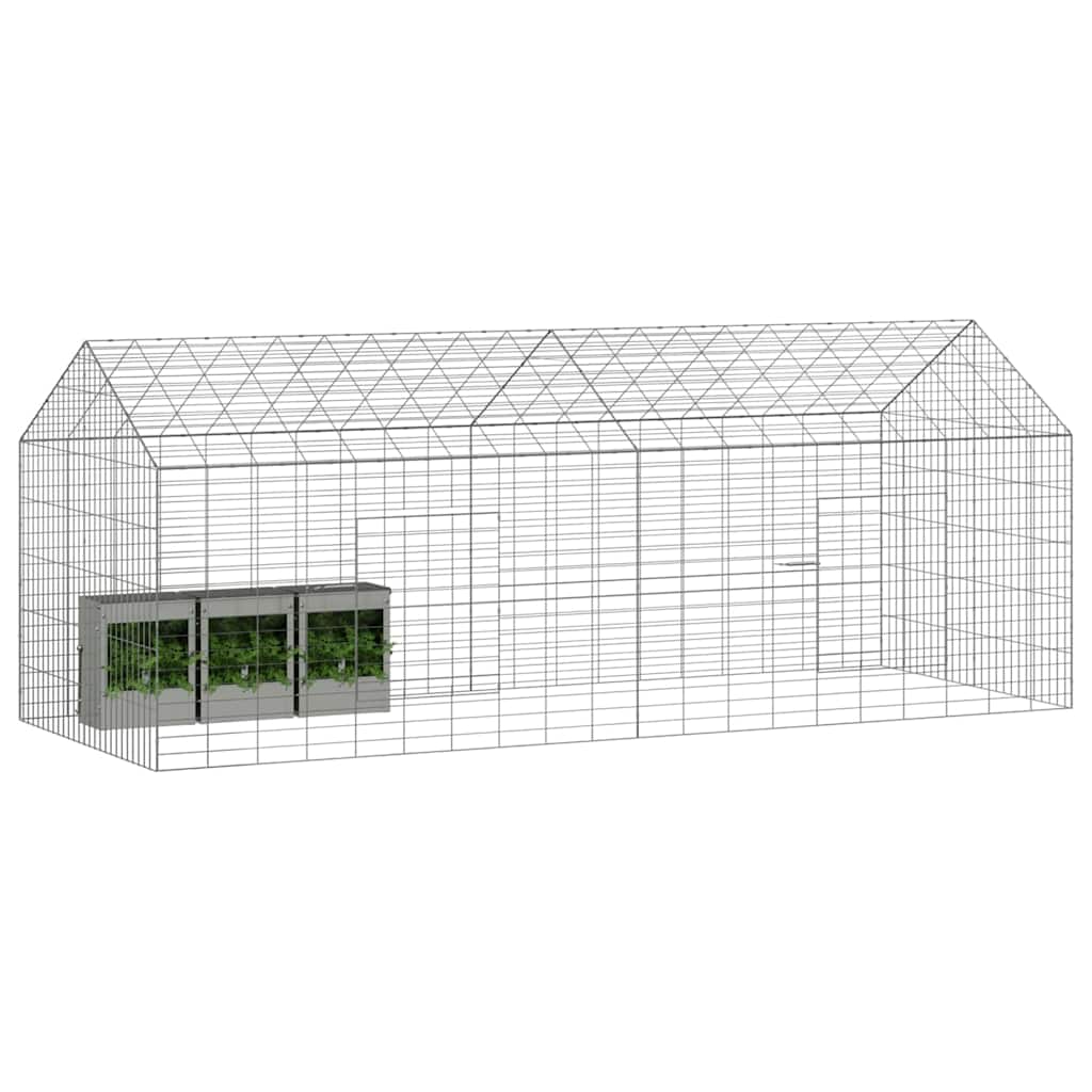 Kanin Bur Sølv 200 x 78 x 78 cm Galvaniseret stål