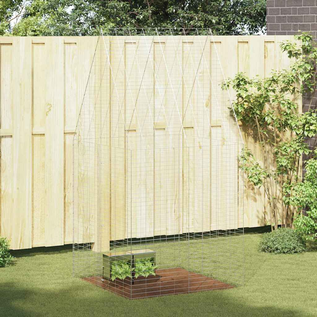 Kanin Bur Sølv 100 x 100 x 210 cm Galvaniseret stål