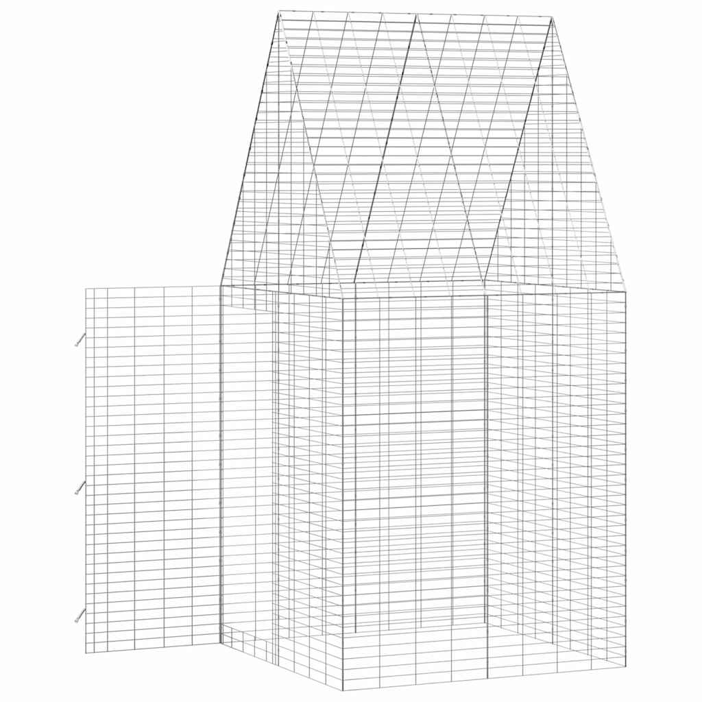 Kanin Bur Sølv 100 x 100 x 210 cm Galvaniseret stål
