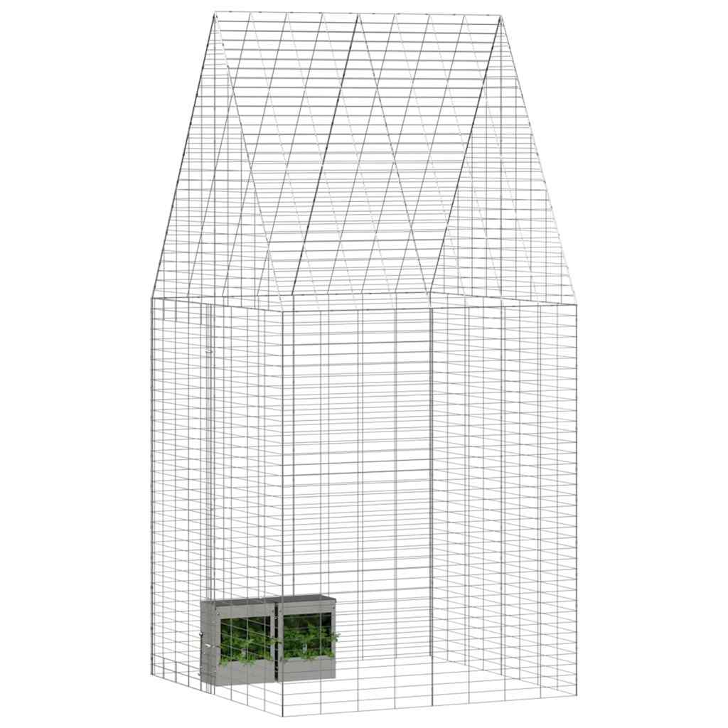 Kanin Bur Sølv 100 x 100 x 210 cm Galvaniseret stål