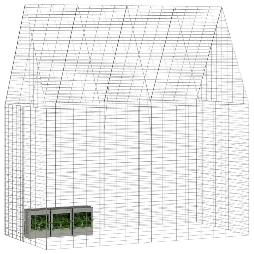 Kanin Bur Sølv 200 x 100 x 210 cm Galvaniseret stål