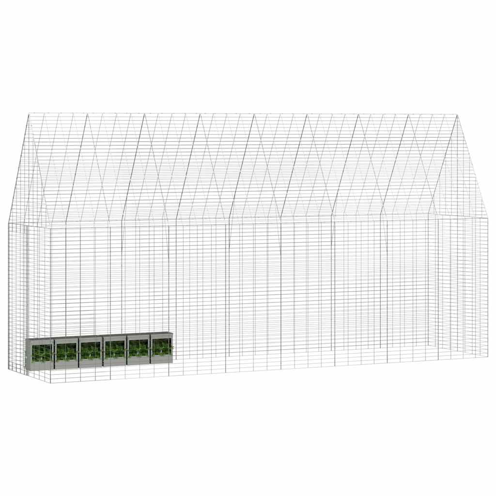 Kanin Bur Sølv 400 x 100 x 210 cm Galvaniseret stål