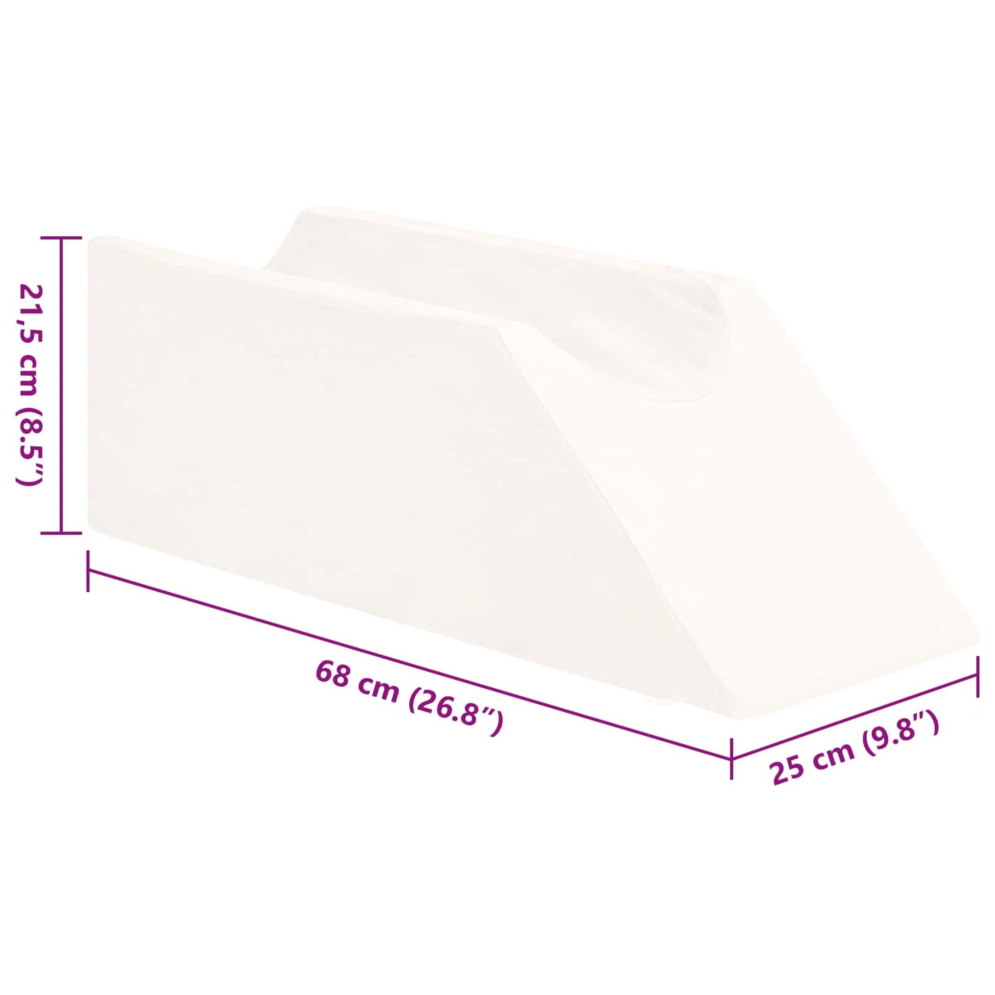 Benpude 68 x 25 x 21,5 cm Fast PU Skum Hvid