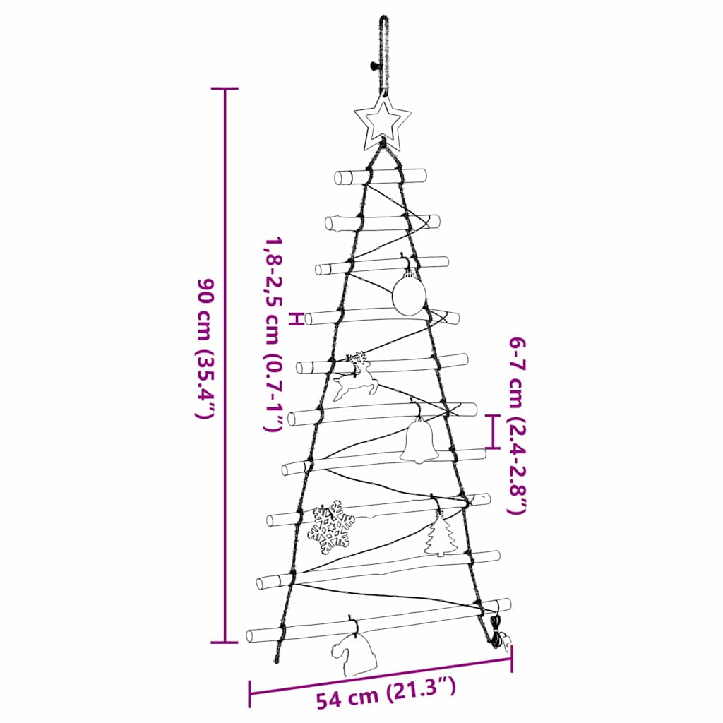 Juletræ Naturfarvet 90 cm Massiv Asketræ