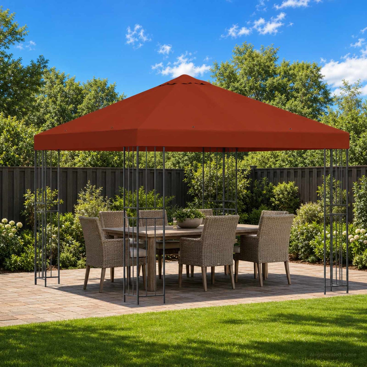 Pavillon 3 x 3 m Terrakotta Polyester og Stål 190 gsm